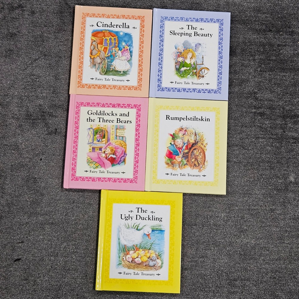 Fairy Tale Treasury 5 Book Set Cinderella Sleeping Beauty Goldilocks Hardcover